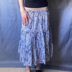 Tahari Medium Cotton Beautiful Lined Paisley MIDI Skirt